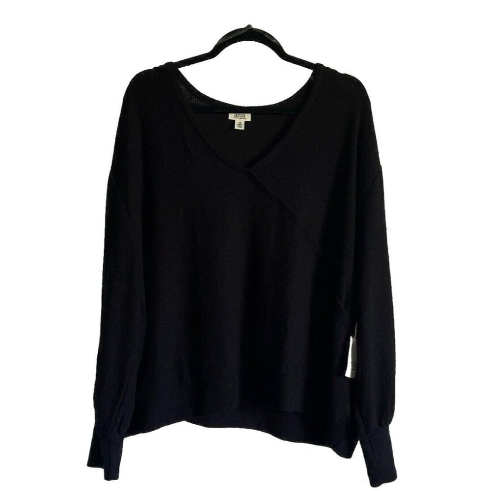 Anna Woman’s  Black Lightweight Sweater 2X  Long Sleeves Plus Size NWT
